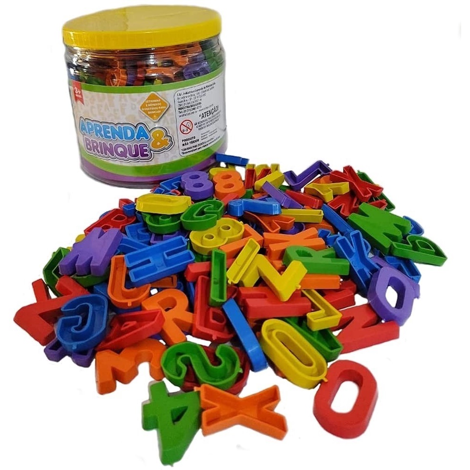 Jogo Infantil Didático Números + Letras Alfabeto 200 Peças IMPERDIVEL