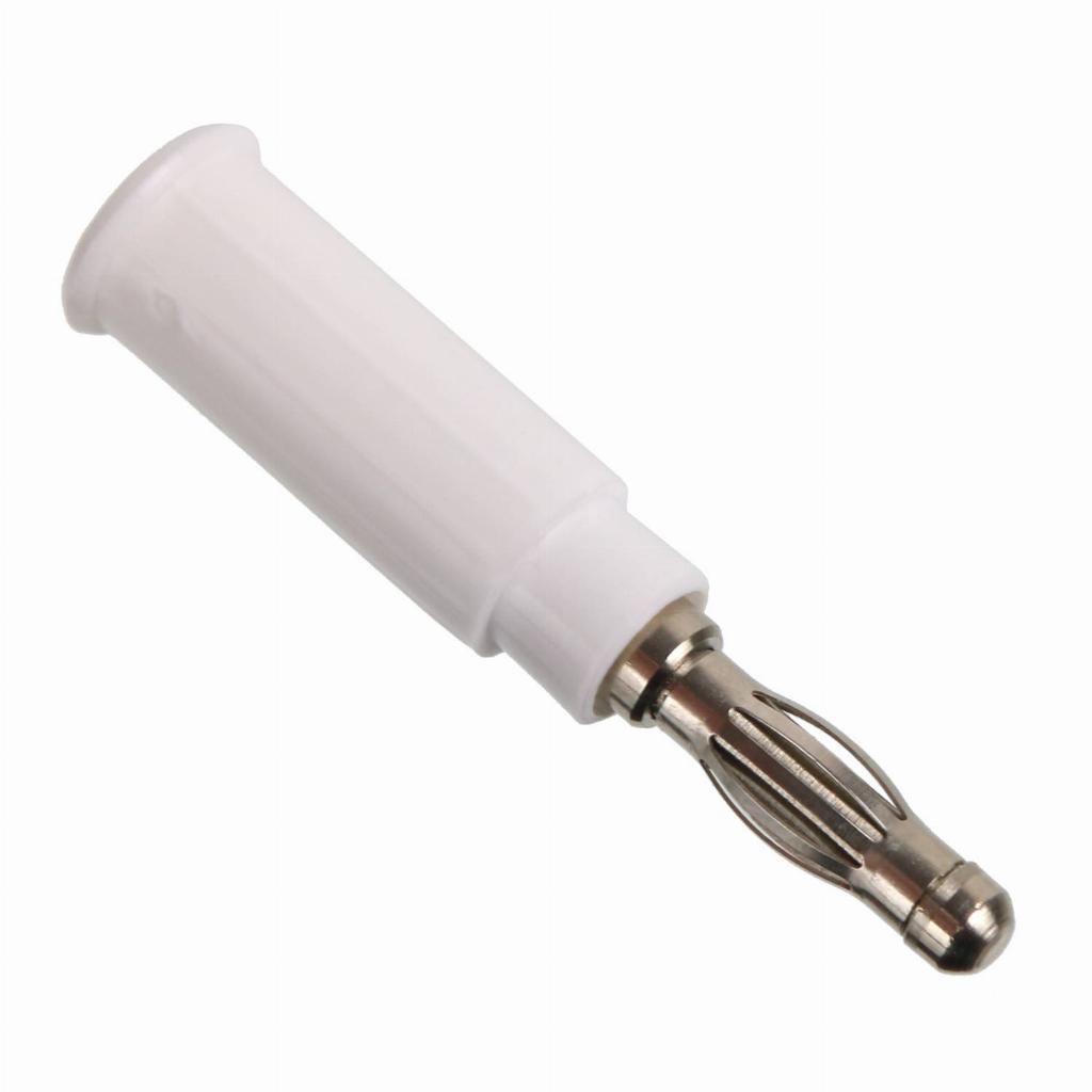 10 * Pino Banana PB81 Branco 4mm com Mola e Capa Rígida 15A