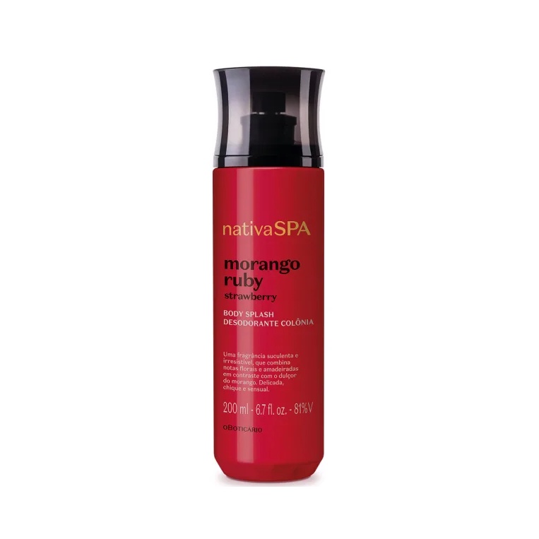 Body Splash Desodorante Colônia Boticário Nativa SPA Morango Ruby - 200ml