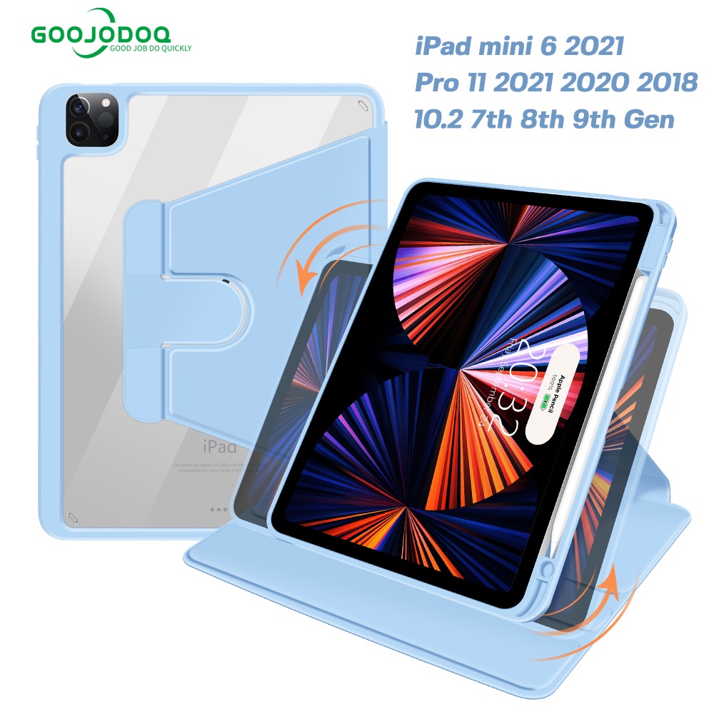 Goojodoq 2022 Goojodoq  graus porta-lápis giratório estojo para ipad para ipad mini 6 ipad pro 11 2020 ar 4 10.2 ipad 360 7 8 9 geração - Mobile & Gadgets