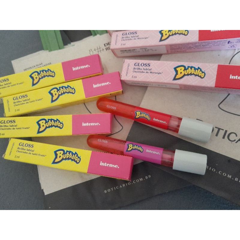 Gloss Bubaloo O Boticário Original. Uva, morango e tuti fruti