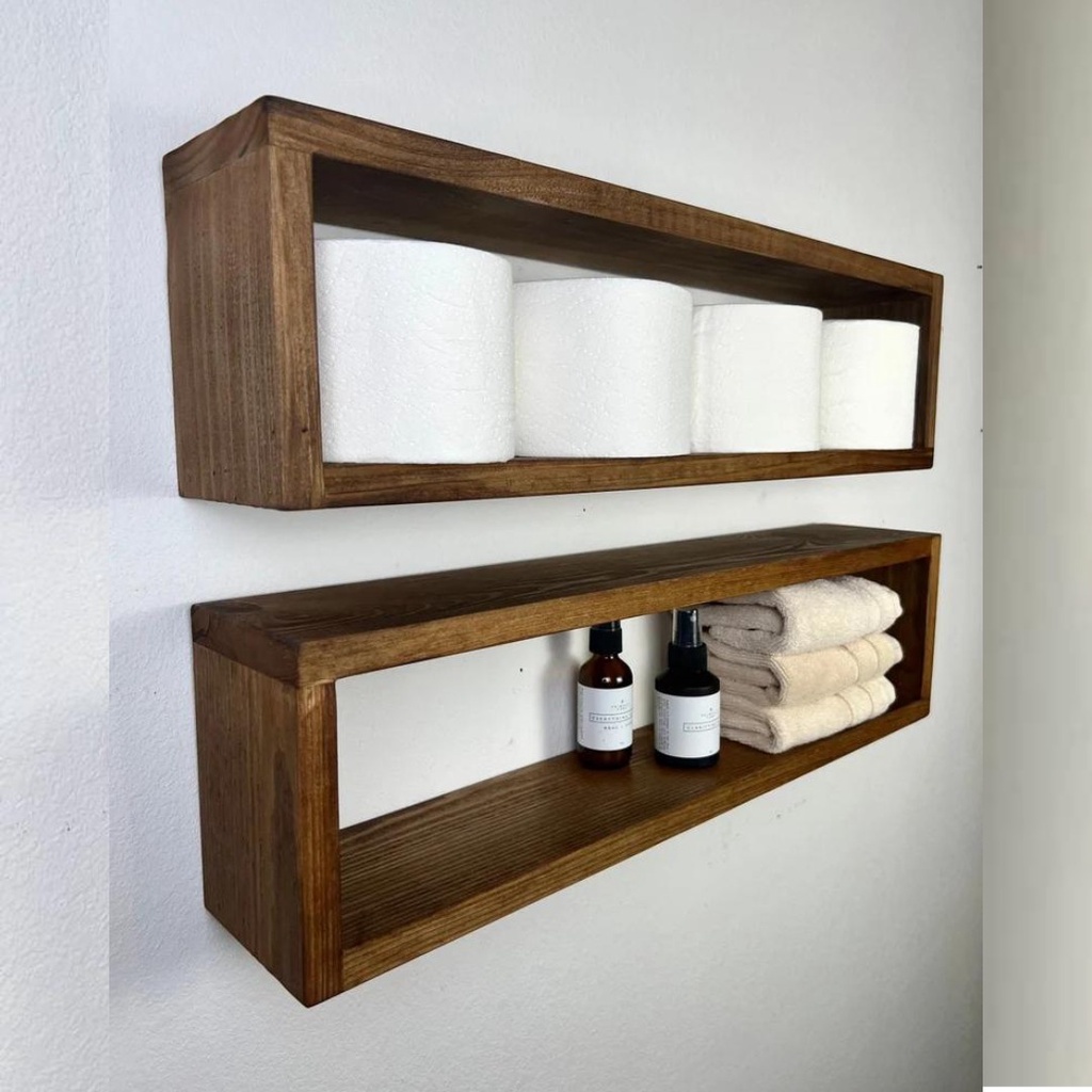 KIT 2 Nichos Retangular Decorativos Organizador Madeira Pinus