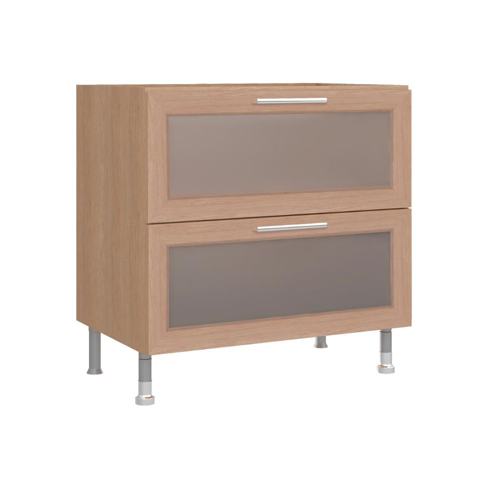 Balcão de Cozinha Ditália Aspen 2 Gav. Vidro Carvalho CD-108 em Oferta na Shopee