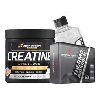 Creatina Dual Power 150g + Thermo Abdomen Black + Galão Tank Bodyaction