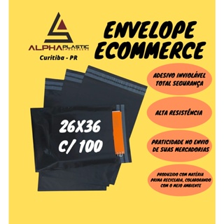 100 Unid. Envelopes De Segurança 26x36 - Saco Embalagem Para Correio Ecommerce, Com Adesivo Inviolável em Oferta na Shopee