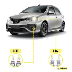 Kit Ultra LED Toyota Etios Todos os Anos 20000 Lúmens 6500K