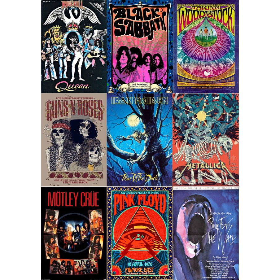 CLASSIC　ROCK POSTERS Poster Premium - Rock Classico - Várias opções e bandas