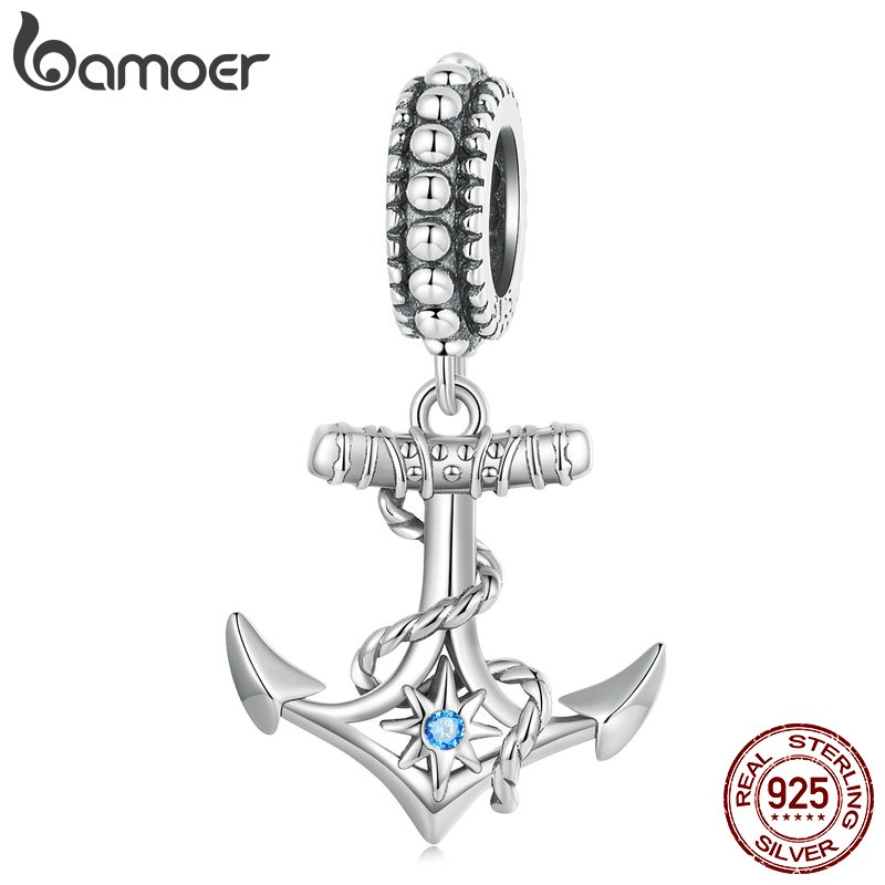 Bamoer Bead 925 Pingente De Prata Fofo Embarque De Âncora Para Jóias Faça Você Mesmo Acessórios SCC2401 em Oferta na Shopee