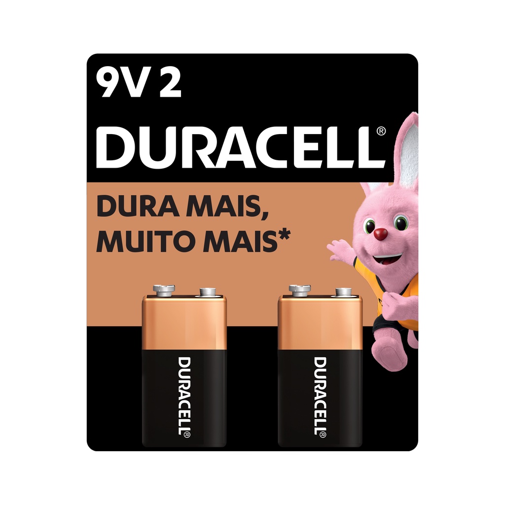 Bateria Alcalina 9V Duracell com 2 Unidades