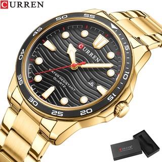 Original CURREN Relógios Masculinos Marca De Luxo Simples Dial Moda Casual Negócios Esportes Aço Inoxidável Quartzo À Pr em Oferta na Shopee