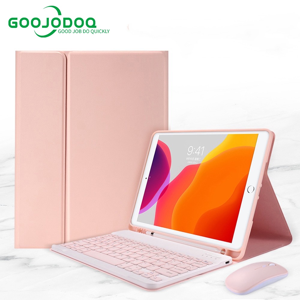 GOOJODOQ Capa tablet Para iPad Pro 9.7 gen8 gen7 10.2 pro Caso Mouse Teclado Sem Fio Bluetooth