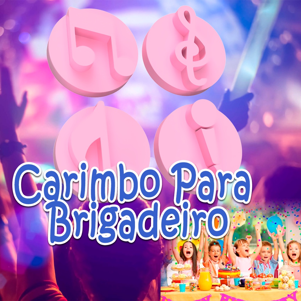 Carimbo brigadeiro festa, Carimbo musica, Brigadeiro musica, Carimbo para brigadeiro, Carimbos Para Doces, Marcador de brigadeiros