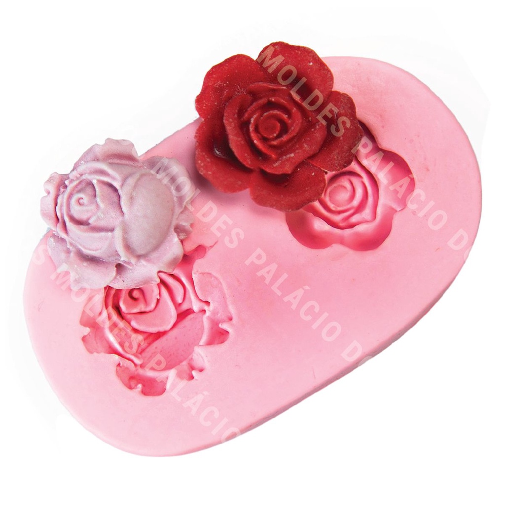 Molde De Silicone Rosas Rosinhas Decorativas Pasta Americanas Envio