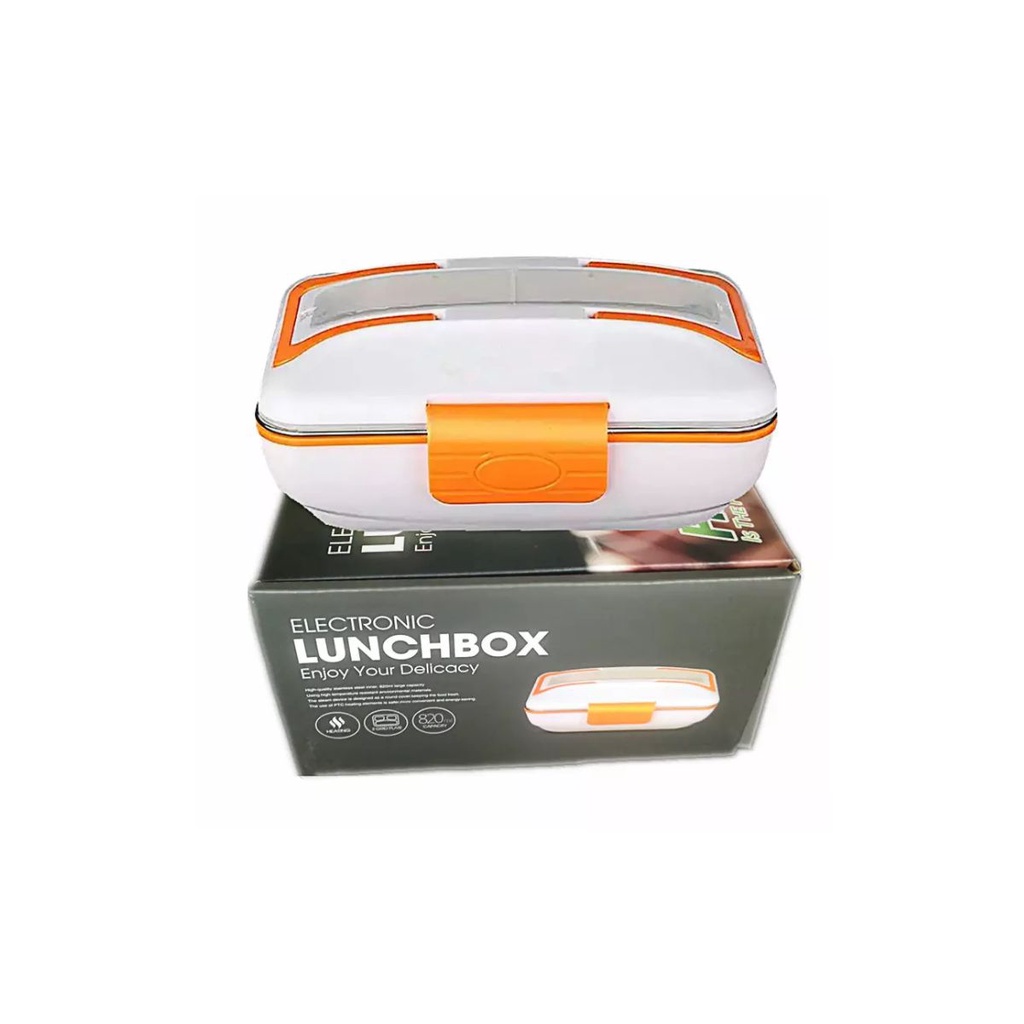 Marmita Elétrica Térmica Portátil Lunch Box 820ml P/ Esquentar Comida Com Divisórias