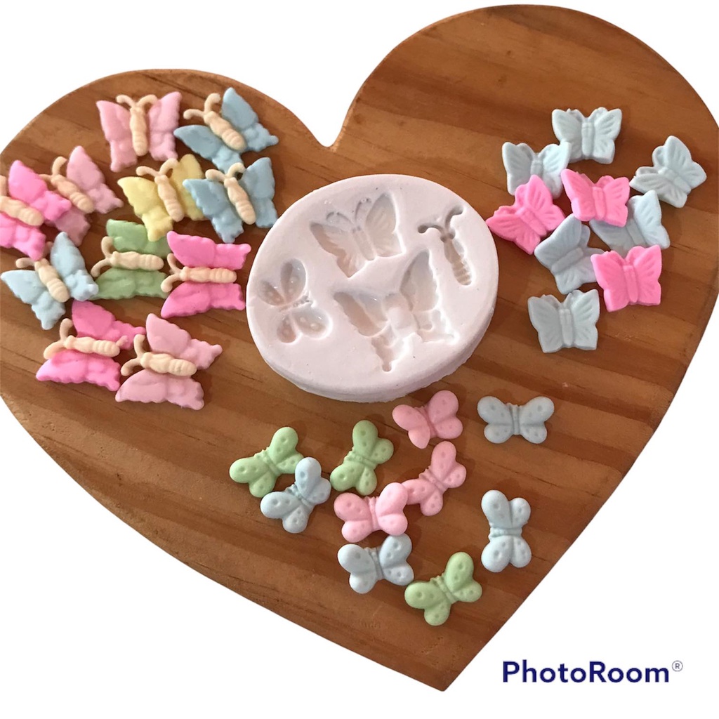 Molde De Silicone Trio Mini Borboletas Molde Para Confeitaria Molde Para Biscuit 282