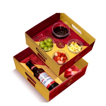 10 Cesta Multiuso C/ 2 Berço Bebida Ou 4 Potes Fondue Red (Jango) 1023 - Stationery