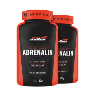 Kit 02 L Carnitina C/ Cafeína - Adrenalin 60 Cápsulas - New Millen