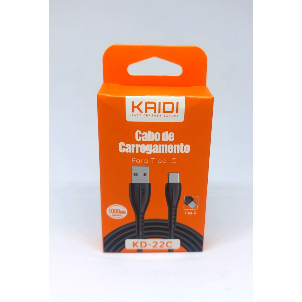 Cabo Carregador Turbo Alta Qualidade Resistente 1m Tipo C 18w 30w Kaidi Envio Rápido