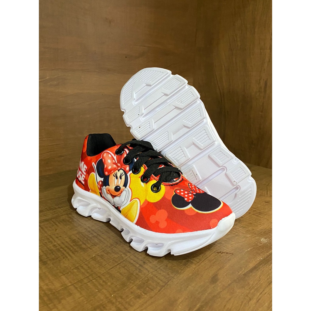 Tênis Femino Led Minnie Infantil Luzinha Pisca