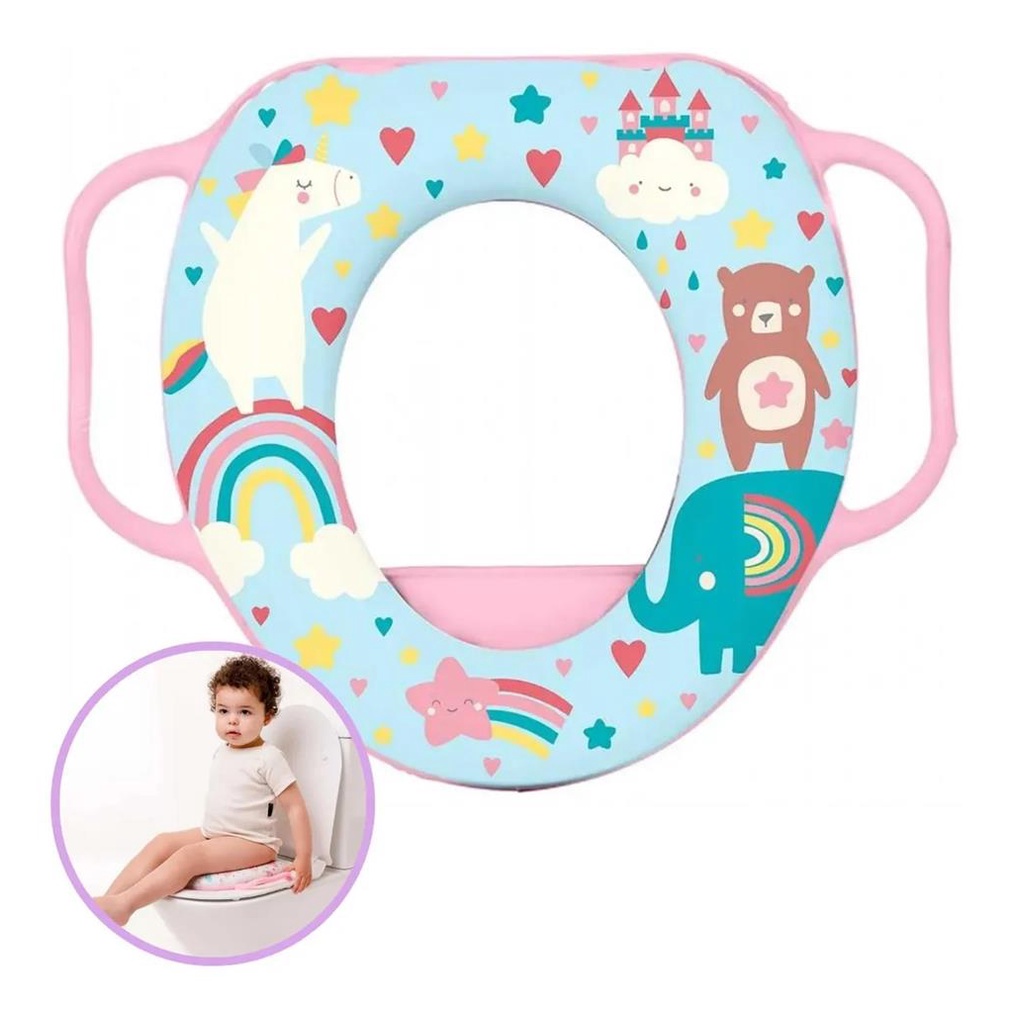 Redutor Sanitario Infantil Acolchoado Assento Bebe c/ Alca em Oferta na Shopee