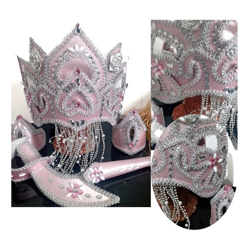 Paramenta De Iansã Rosa Coroa Oya Ade Umbanda E Candomblé