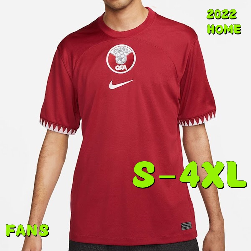 S-4XL Camisa De Futebol Qatar Casa 2022 Copa Do Mundo Catar Seleção Nacional Jersey Com Mais Tamanho