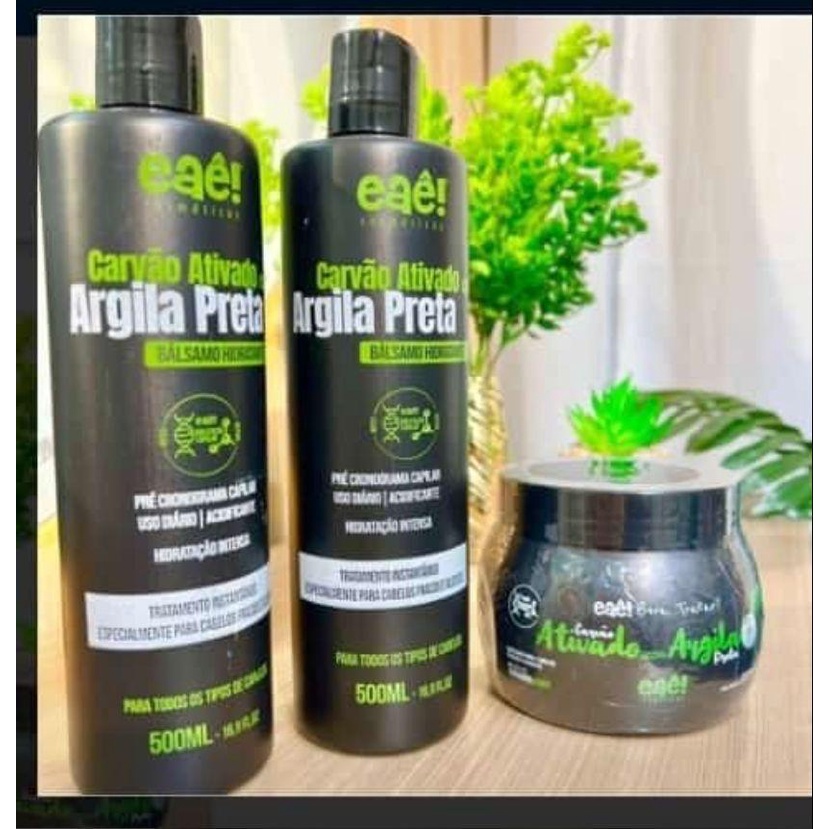 Kit  ou Individual Carvão Ativado Tratamento Capilar Eaê Cosméticos. em Oferta na Shopee