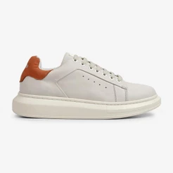Tênis Masculino Casual Couro Ferracini Durável Confort Cinza Marrom Impulse Original 7614-570D