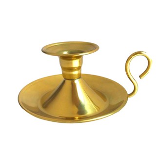 Castical Dourado Modelo Prato em Latao Porta Vela Decoracao Mesa Base 9cm Polido Envernizado