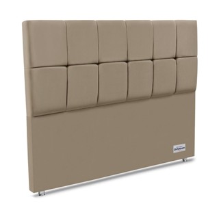 Cabeceira Piave Veluto Bege Casal (12x140x125) - Revestida em Camurça - Ortobom