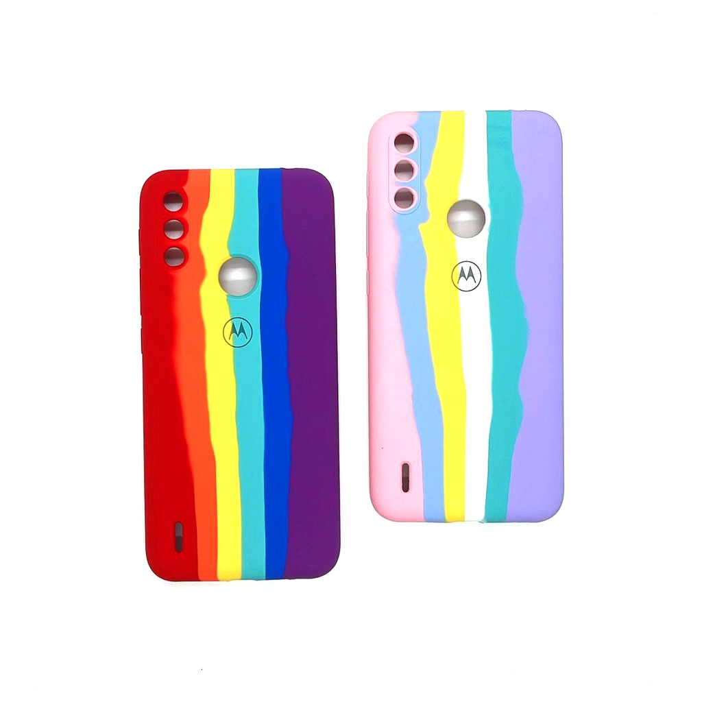 Capa Capinha de celular compatível com Moto E7 Power Rainbow