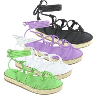 Sandália de Amarrar Feminina Flatform de Cordão Ref:510 em Oferta na Shopee