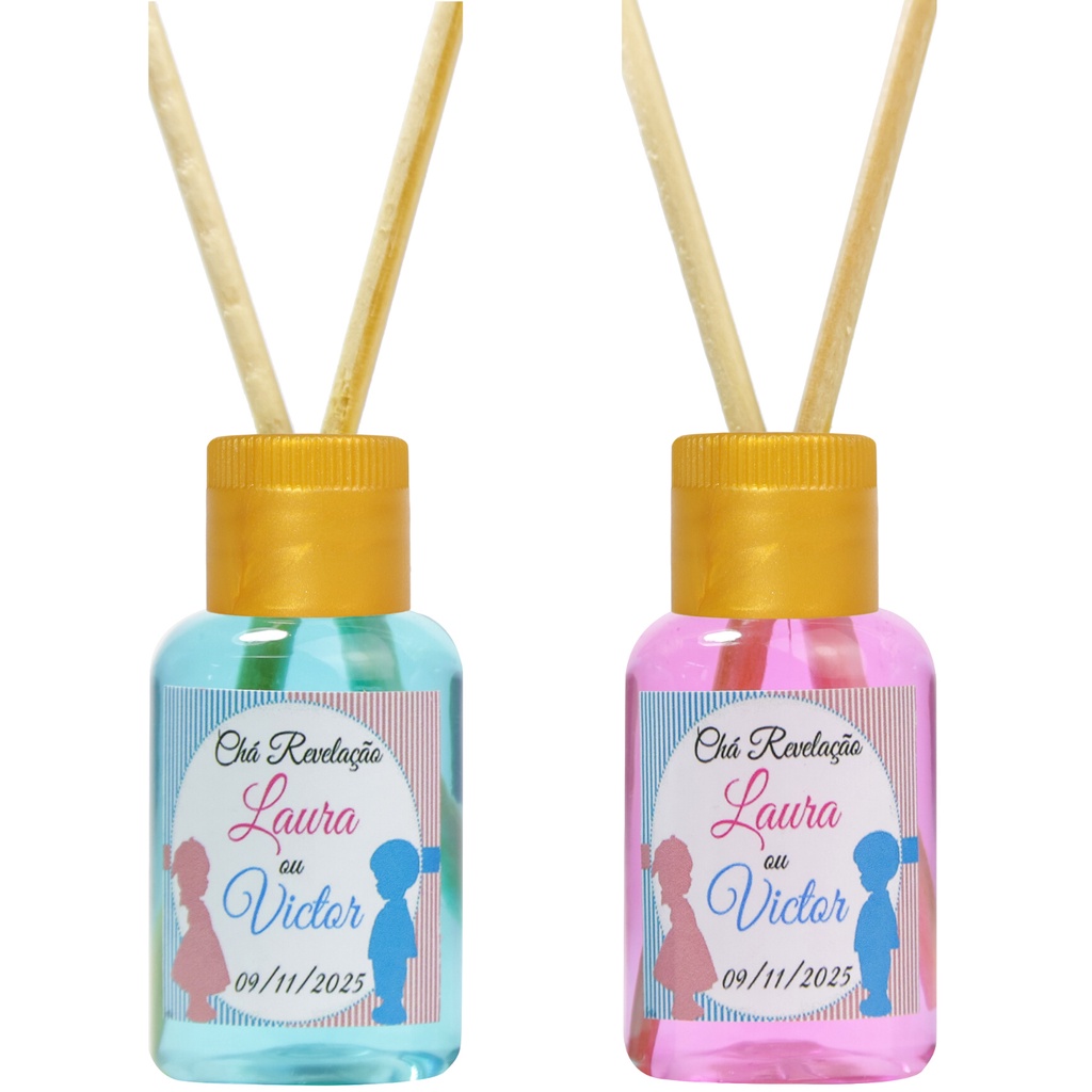 100 Mini Aromatizadores Lembrancinha Para Chá Revelação Maternidade e Festas e Personalizados