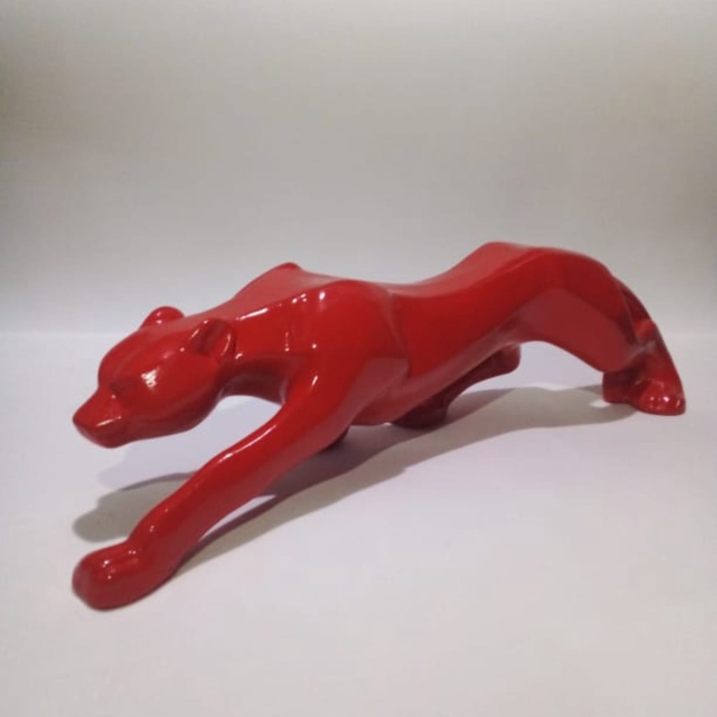Escultura pantera vermelha pantera red pantera de gesso peça decorativa