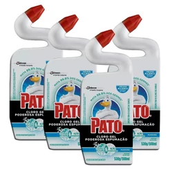 Kit 4 Desinfetante Pato Uso Geral Cloro Gel Marine 500ml