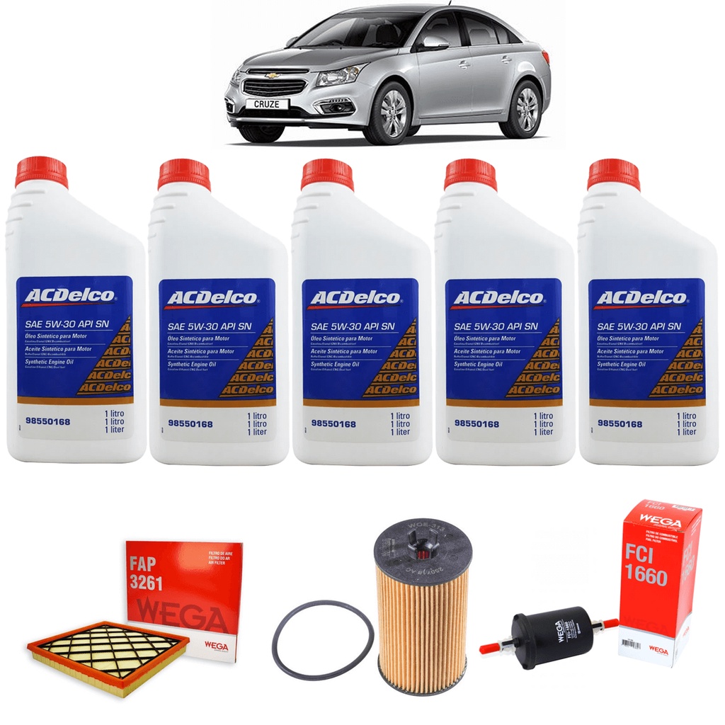 Kit Acdelco 5w30 Filtros Cruze 2012 2013 2014 2015