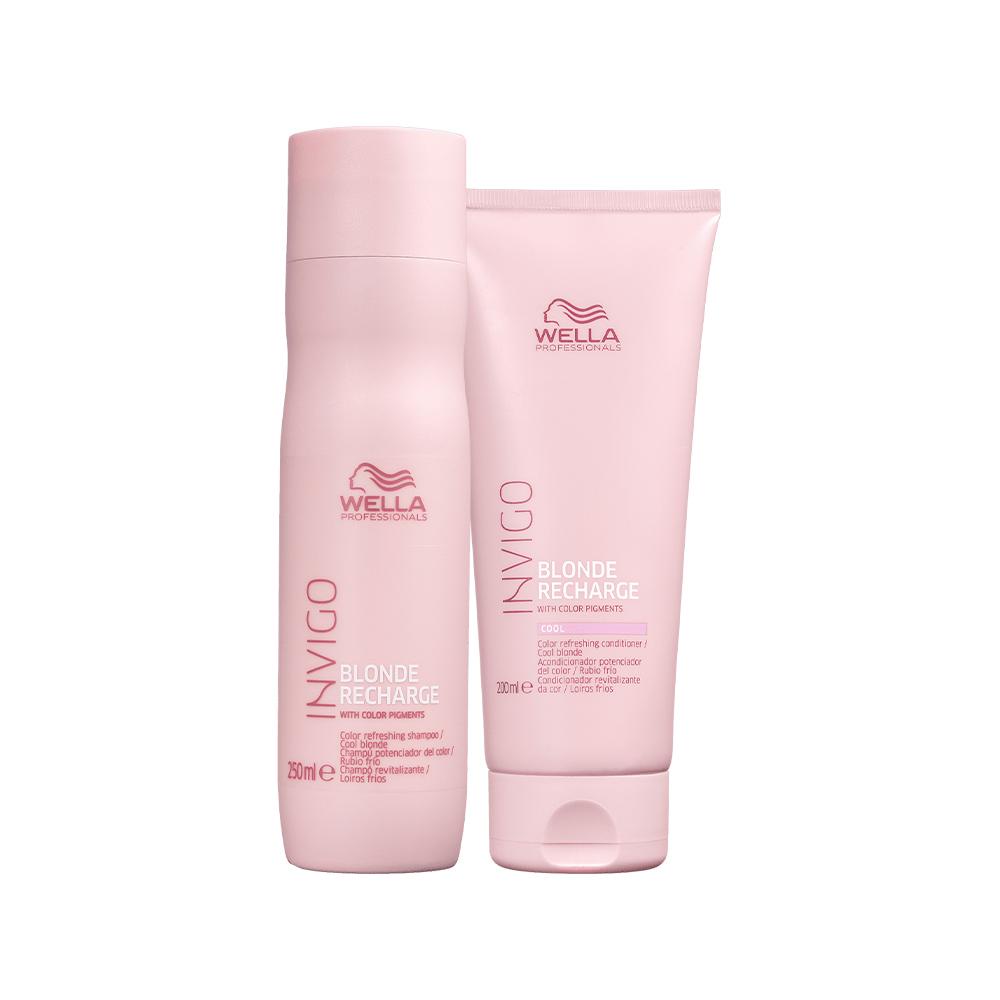Kit Wella Invigo Blonde Recharge - Shampoo e Condicionador - Beauty