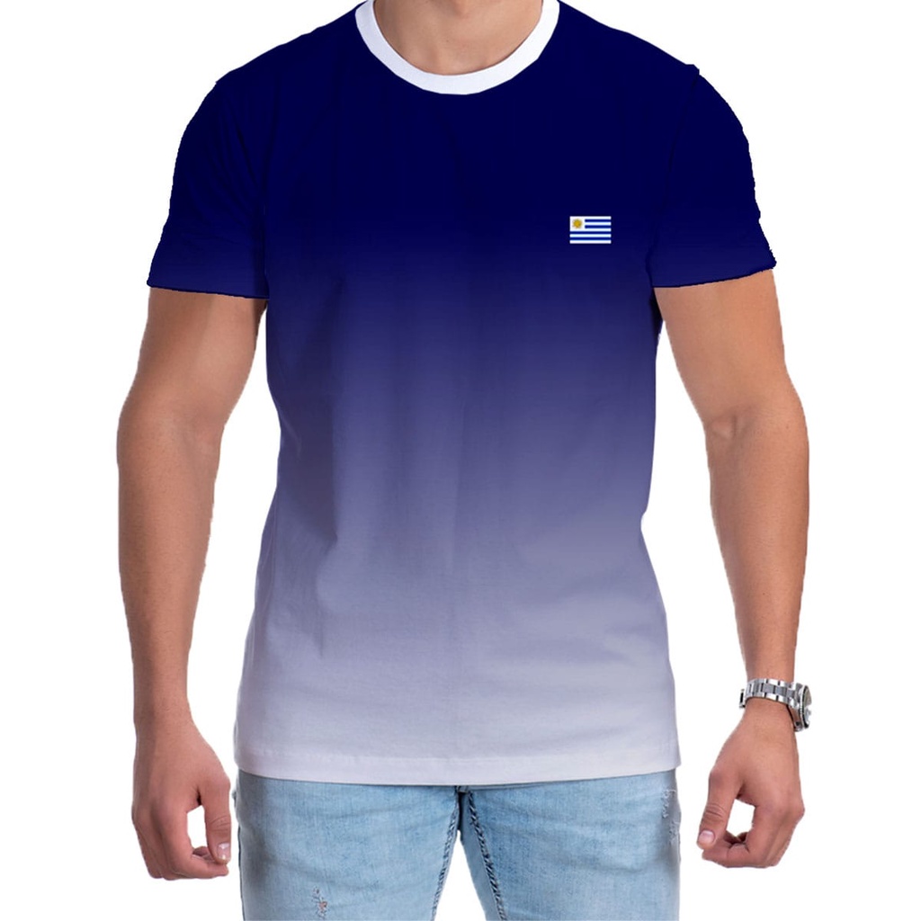Camiseta Celeste Azul Camisa Uruguai Torcida 2022 Premium