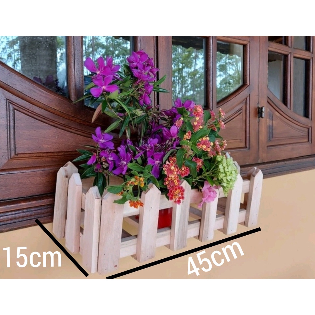 Floreira de Parede Feita de Madeira Para Janela  - Casa - Decoração - Jardim