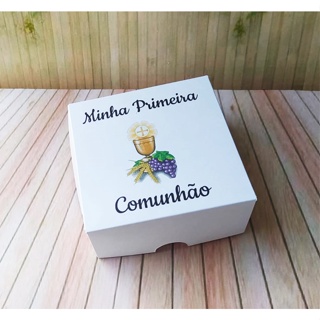 10 Caixas p 4 doces Lembrança Primeira Comunhão Eucaristia em Oferta na Shopee