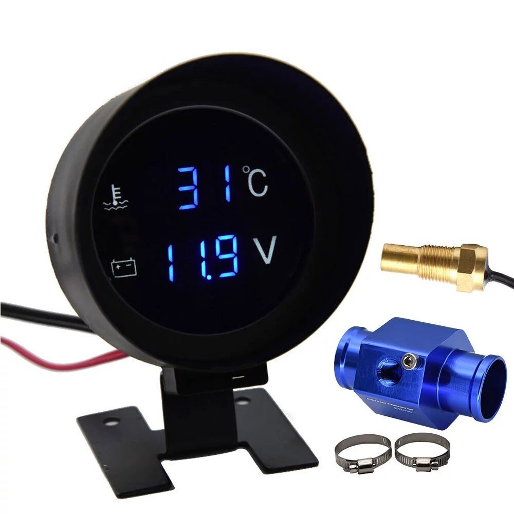 Carro Digital Led Medidor De Temperatura Da Água-10-110 Celsius Com Sensor De Tubulação Conjunta 10MM Adaptador 1/8NPT
