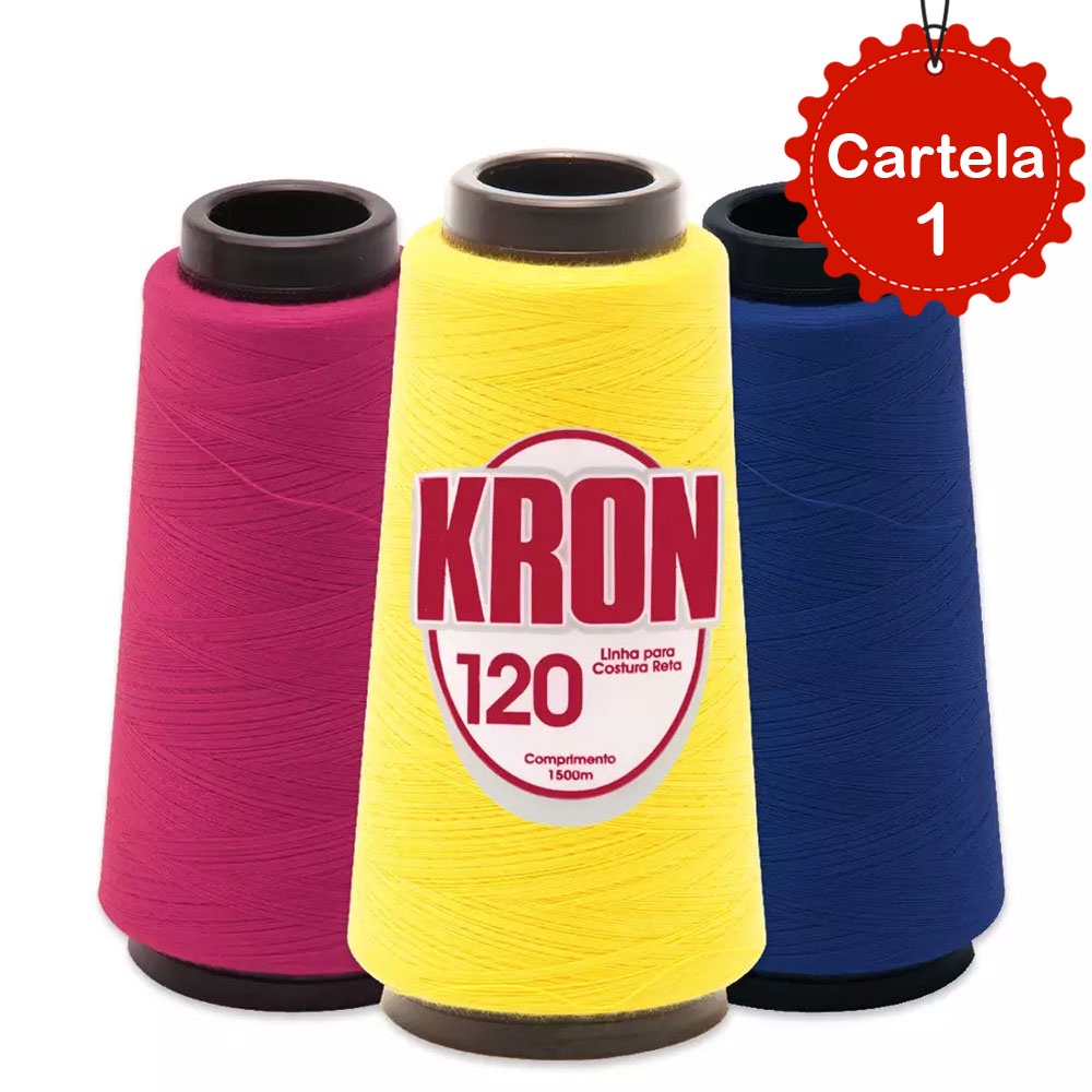 Linha Para Costura Reta Kron 120 1500m Máquina De Costura Cartela 1 em Oferta na Shopee