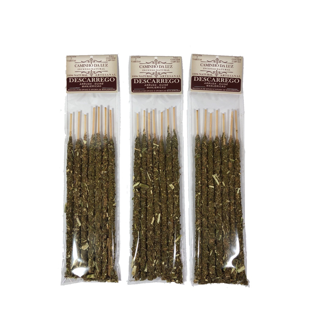 Incenso Natural Descarrego Artesanal c/ Massala de Ervas 7 Varetas em Oferta na Shopee