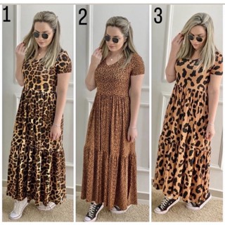 Vestido Longo Feminino Zara Animal Print