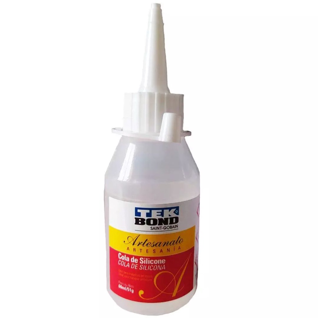 Cola Silicone Líquida Tek Bond 60ml Artesanato Papel EVA Tecido