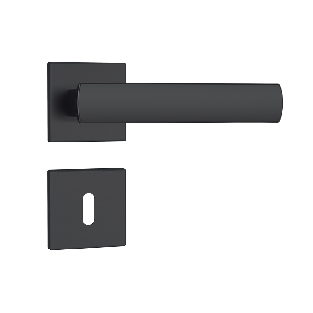 Fechadura Stam Porta Interna 813/35 Broca 40mm Preto Roseta Quadrada Aço Inox