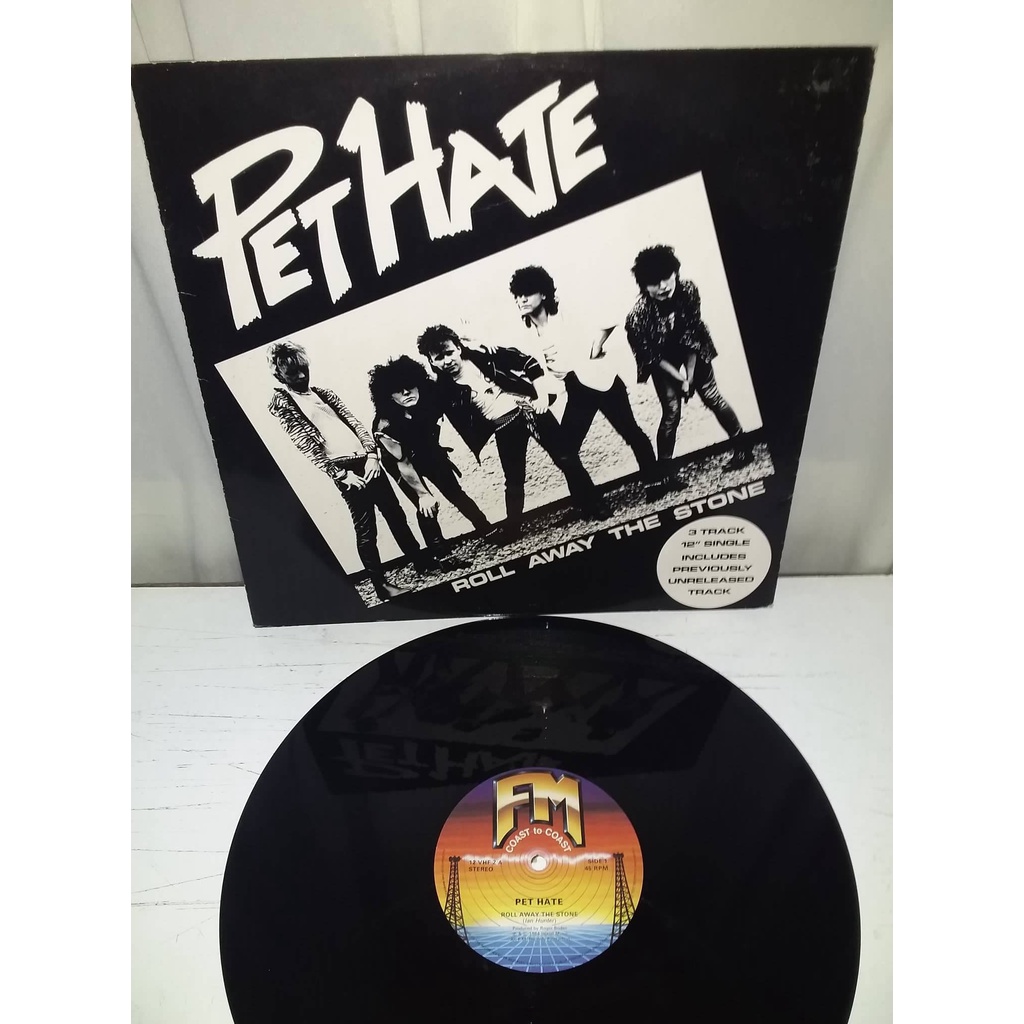 LP Pet Hate ‎- Roll Away The Stone 12". NWOBHM ( Girl, Gaskin, Def Leppard, Blade Runner, Wrathchild, Tigertailz )