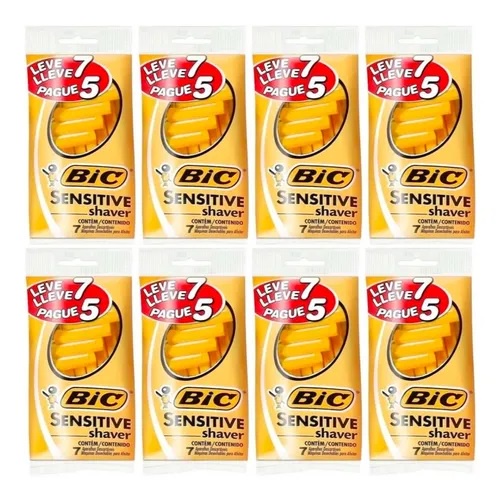 Aparelho de Barbear Bic Sensitive Shaver  - Leve 7 Pague 5  c/ 56 unidades - Atacado Higiene Pessoal Tatuador Estética