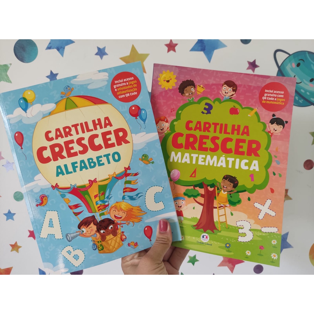 Kit 2 Livros ( Cartilha Crescer Alfabeto + Cartilha Crescer Matemática)