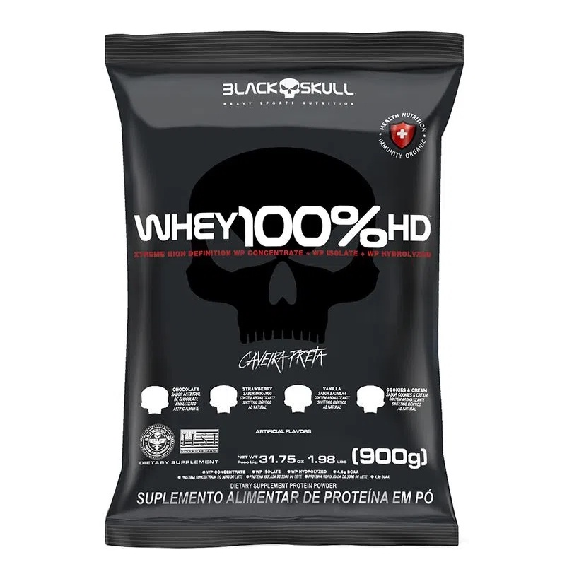 Whey 100% Hd 900g - Wpc+wpi+wph - Black Skull — imagem 2 de 2